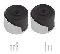 TERF® Aluminium Door Stopper Floor Mounted Shielded 38mm Doorstop Floor Mounted Door Stopper Including Fixing Screw - Pack of 2