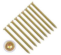 TERF Concrete Screws 7.5 X 90mm Torx Drive Flat Countersunk Head Use Without Plug For Brick Hollow Block Natural Stone Window Frame Door and General Joinery - Pack of 25, Zinc Yellow