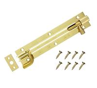 TERF Door Bolt Polished Brass Barrel Slide Lock Necked Door Bolt 150mm [6''] Door Latch with Screws Ideal Door Locks for Internal and External Doors - 150mm, Gold