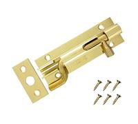 TERF® Door Bolt Polished Brass Barrel Slide Lock Necked Door Bolt 75mm [3''] Door Latch with Screws Ideal Door Locks for Internal and External Doors - 75mm, Gold