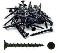TERF® Drywall Coarse Thread Sharp Point Screws 3.5 X 25mm Phillips Drive Flat Countersunk Black Phosphate Finished For Drywall Plasterboard Wood Timber Multi Purpose Use - Pack of 100
