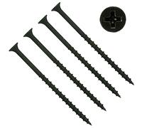 TERF® Drywall Coarse Thread Sharp Point Screws 4.8 X 150mm Phillips Drive Flat Countersunk Black Phosphate Finished For Drywall Plasterboard Wood Timber Multi Purpose Use - Pack of 20