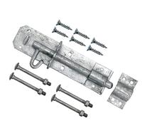 TERF® Heavy Duty Brenton Bolt Galvanised 150mm (6 inch) Strong Pad Bolt with Fixing Screw for Garden Sheds Garage Gate Lock Commercial Doors and Out House Doors - 150mm