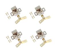 TERF® Heavy Duty Double Roller Catch Latch Electro Brass Furniture Lock Including Fixing Screw for Cabinet Kitchen Bathroom Cupboards Wardrobes Drawer Door - Pack of 4