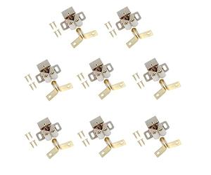 TERF® Heavy Duty Double Roller Catch Latch Electro Brass Furniture Lock Including Fixing Screw for Cabinet Kitchen Bathroom Cupboards Wardrobes Drawer Door - Pack of 8