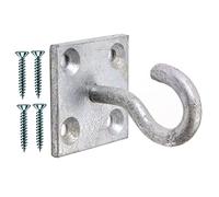 TERF® Heavy Duty Galvanised Hook On Plate 50mm (2 inch) with Hole, Wall Mount & Ceiling Hanging, Multi-Purpose Use - Pack of 1