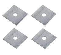 TERF® Heavy Duty M8 (8mm) X 40mm X 5mm Zinc Plated Steel Square Plate Washer - 8mm ID X 40mm OD X 5mm Thickness - Pack of 4