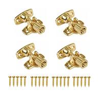 TERF® Heavy Duty Polished Brass Sash Window Lock Fastener With Fixing Screws For Wood Aluminium UPVC Vinyl Frames - Pack of 4