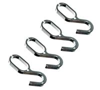 TERF® Heavy Duty Polished Chrome Curtain Wardrobe Oval Rod Pole Rail Hanging Hooks for Up to 15mm X 30mm Diameter Oval Rail Rod Pole Hanging Hooks Closet Cabinet Lever Oval Rail - Pack of 4