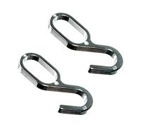 TERF® Heavy Duty Polished Chrome Curtain Wardrobe Oval Rod Pole Rail Hanging Hooks for Up to 15mm X 30mm Diameter - Pack of 2 Closet Cabinet Lever Hooks