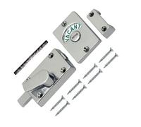 TERF® Heavy Duty Polished Chrome Indicator Lock Catch Latch Bolt 60mm Door Vacant Engaged Display Indicator Bolt with Fixing Screw Use For Bathroom Public Toilet Restroom and Multi Purpose Use