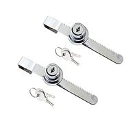 TERF® Heavy Duty Polished Chrome Sliding Glass Door Lock with Key Set Drawer Display Case Showcase Security Ratchet Locks Glass Cabinet Lock - Pack of 2