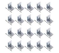 TERF® Heavy Duty Standard Worktop Bracket 25mm (1 inch) Square Worktop Brace Bracket including Fixing Screw - Pack of 20