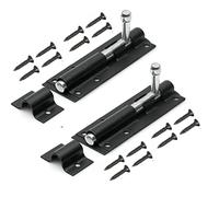 TERF® Heavy Duty Tower Door Bolt Barrel Slide Lock Black 100mm [4''] Door Latch with Screws Ideal for Internal External Strong Doors Locks for Bathroom Shed Garden Gate and Multi Use - Pack of 2