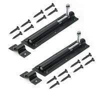 TERF® Heavy Duty Tower Door Bolt Barrel Slide Lock Bolt Black 150mm [6''] Door Latch with Screws Ideal for Internal External Strong Doors Locks for Bathroom Shed Garden Gate and Multi Use - Pack of 2