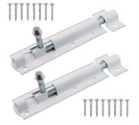 TERF® Heavy Duty Tower Door Bolt Barrel Slide Lock Bolt White 100mm [4''] Door Latch with Screws Ideal for Internal External Strong Doors Locks for Garage Shed Garden Gate and Multi Use - Pack of 2