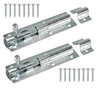 TERF® Heavy Duty Tower Door Bolt Barrel Slide Lock Bolt Zinc 150mm [6''] Door Latch with Screws Ideal for Internal and External Strong Doors Locks for Garage Shed Garden Gate and Multi Use - Pack of 2