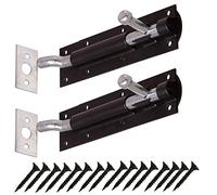 TERF® Heavy Duty Tower Door Bolt Barrel Slide Lock Cranked Necked Door Bolt Black 175mm [7''] Door Latch with Screws Ideal Door Locks for Internal and External Doors - Pack of 2