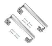 TERF® Heavy Duty Traditional Style Oval Grip Offset Cranked Door Pull Handle Aluminium 300mm [12 inch] Including Fixing Screw - Pack of 2