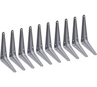 TERF® London Shelf Bracket Grey 150mm X 125mm (6 X 5 inch) Wall Mounted Shelving Support Corner Brackets Book Shelf Bracket Floating Shelve Bracket and Multi Purpose Use - Pack of 10