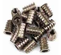 TERF® M10 (10mm) X 25mm Wood Insert Hex Socket Nuts Threaded Insert Flanged Hex Socket (Type D) Nut For Wood Timber Furniture Carpenter DIY and Many Project - Pack of 10