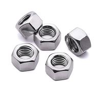 TERF M10 Hex Hexagon Nut M10 (10mm) Steel Hex Full Nuts - Pack of 50, Silver