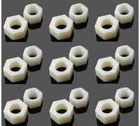 TERF® M10 Hex Hexagon Nut M10 (10mm) White Nylon Hex Full Nuts - Pack of 10