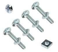 TERF® M10 X 120mm Roofing Bolt with Square Nut M10 (10mm) X 120mm Cross Slotted Mushroom Dome Head with Square Nut - Pack of 4