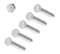 TERF® M10 X 200mm Hex Bolts Fully Threaded Set Screw M10 (10mm) X 200mm Hex Head Cap Hexagonal Bolts - Pack of 5