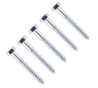 TERF® M10 X 90mm Coach Screws Hex Head M10 (10mm) X 90mm Wood Masonry Brick Concrete Wall Fixing Lag Screw Bolts for Aerial Satellite Dish TV Bracket Fence Shelves Mounting Decking - Pack of 10