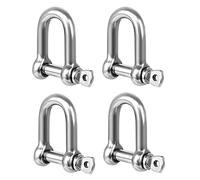 TERF M12 Heavy Duty Commercial D-Shackle Steel M12 (12mm) D-Shackle Ring Use For Heavy Duty Construction Rigging Vehicle Recovery Hauling Tie Downs Hanging and Multi Purpose Use - Pack of 4, Silver