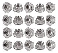TERF® M12 Serrated Flange Hex Nut M12 (12mm) Hexagonal Serrated Flanged Steel Nuts - Pack of 20