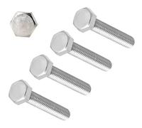 TERF® M12 X 55mm Hex Bolts Fully Threaded Set Screw M12 (12mm) X 55mm Hex Head Cap Hexagonal Bolts - Pack of 4