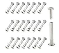 TERF® M4 (4mm) Furniture Connecting Inter Screw Bolt Size Male 15mm and Sleeve Size Female 27mm Adjustable Length Fixing Male to Female Sleeves (26mm to 35mm) Screws Bolts Nuts - Pack of 20