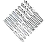 TERF® M6 (6mm) X 70mm Wood to Metal Screw Dowels Hanger Double Headed Bolts Dowel For Woodworking Connector Joining Furniture Legs Professional Carpenters DIY and Craft Projects - Pack of 8
