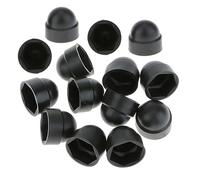 TERF® M6 Black Plastic Hex Nut Bolt Dome Cap Cover M6 (10mm Spanner) Nut and Bolt Protective Caps Cover Hexagonal - Pack of 20