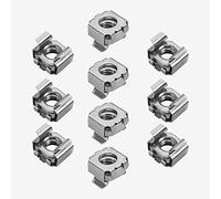 TERF® M6 Cage Nut M6 (6mm) Cage Nut Fit to 0.7mm to 1.6mm Panel and Require Square Hole Size 9.5mm Cage Nuts for Server Equipment Rack Mount Data Networking Shelve Cabinet Electric Panel - Pack of 10