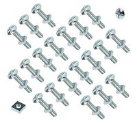 TERF M6 Roofing Bolt, 20mm with Square Nut, Zinc Plated Steel, Pack of 20
