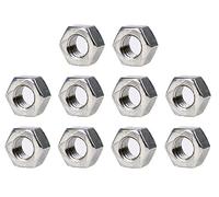 TERF® M8 All Metal Self Locking Hex Steel Nut M8 (8mm) Self Locking Hexagonal Nuts - Pack of 10