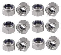 TERF® M8 Nylon Insert Hex Steel Nut M8 (8mm) Self Locking Nylock Hex Nuts - Pack of 50