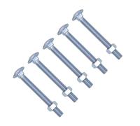 TERF® M8 X 25mm Cup Square Carriage Bolt and Nut M8 (8mm) X 25mm Coach Bolts with Hexagon Nuts - Pack of 10