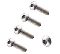 TERF® M8 X 65mm Hex Socket Cap Button Head Machine Screws Stainless Steel A2 (304) Machine Screw M8 (8mm) X 65mm Allen Key Hexagonal Socket Button Head Bolts - Pack of 5