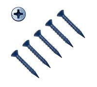TERF® Masonry Concrete Screw 4.8mm X 32mm Philip Drive Flat Countersunk Head Blue Finish Anti Corrosion Concrete Screws 4.8mm X 32mm for Anchor Masonry Concrete Brick Block - Pack of 25