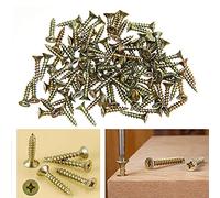 TERF® Multi Purpose Screws 3.0 X 25mm Pozi Flat Double Countersunk Zinc Yellow Screws For PVCu Wooden Timber Chipboard MDF and other similar types Screw Size 3.0 X 25mm - Pack of 200