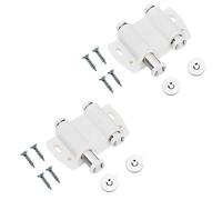 TERF® Push to Open Door Catch White Double Magnetic Pressure Touch Release Catches Latch for Open and Close The Door with a Single Push including Fixing Screw - Pack of 2