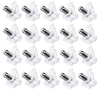 TERF® Spade Type Clear Plastic With Metal Push In Furniture Shelf Support Pegs Pins for Kitchen Cabinet Wardrobe Bookcase Closet Glass Shelve and Furniture Shelf Support Use - Pack of 25