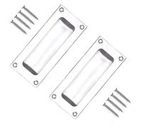 TERF® Traditional Aluminium Flush Pull Door Handle 90mm Sliding Door Flush Pull Handle with Fixing Screw - Pack of 2