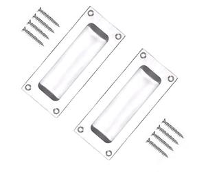 TERF® Traditional Aluminium Flush Pull Door Handle 90mm Sliding Door Flush Pull Handle with Fixing Screw - Pack of 2