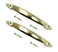TERF® Traditional Electro Brass D-Shape Front Fix Pull Handle 95mm (3.74 inch) Including Fixing Screw for Kitchen Cupboard Cabinet Drawer Wardrobe Door Pull Handle - Pack of 2