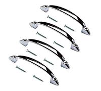 TERF® Traditional Polished Chrome D-Shape Front Fix Pull Handle 95mm (3.74 inch) Including Fixing Screw for Kitchen Cupboard Cabinet Drawer Wardrobe Door Pull Handle - Pack of 4